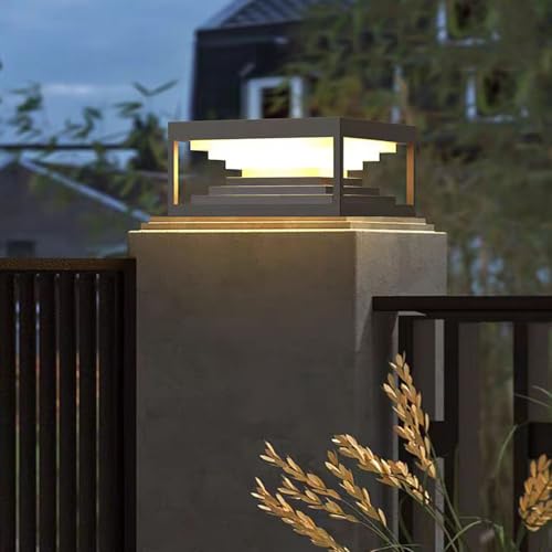JHOTEC Outdoor Post Lights - Hard Wired, Waterproof IP54, Stainless Steel Pillar Lights (LZ-SC30B, 12X12) -  LZ-SCTX