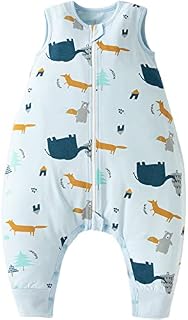 Duomiaomiao Baby Sleeping Bag with Legs 2.5 TOG,Unisex 100% Cotton Wearable Blanket baby Winter sleeping bag 6-18 months
