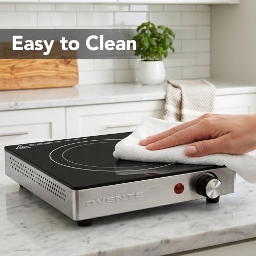Image of OVENTE Infrared Ceramic Single Burner, 1200W Hot Plate, Black BGI301GB (Pack of 5)