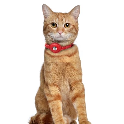 Collier AirTag chat anti-perte et léger, le traceur GPS discret pour chaton et chiot rouge - 7