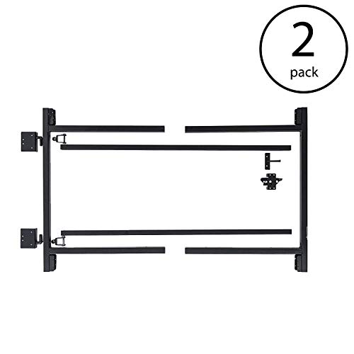 Adjust-A-Gate 2 Pack Powder Coated Steel Frame Gate Hardware Building Kit, Fits 60 in to 96 in Wide and 6 Ft High Gate Openings, Black