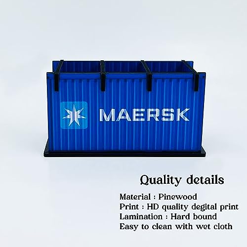 Image of Wooden Shipping Container Style Cutlery Holder for Dining Table, Spoon Stand, Dinner Table Organiser