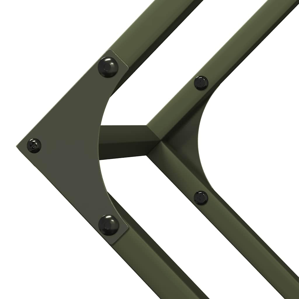 Homgoday Leñero Verde Oliva 100x25x100 cm Acero Laminado en frío Estante metálica para leña,Soporte de Almacenamiento para Interiores y Exterior