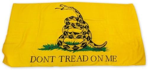 Private Label Toalla de playa con bandera de Gadsden amarilla Don't Tread On Me