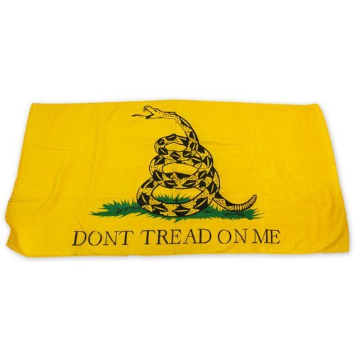 Yellow Gadsden Flag Beach Towel Don't Tread On Me