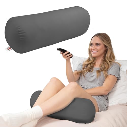 Core Products Jackson Roll Orthopedic Bolster Pillow - Neck, Back, Leg, Knee & Arm Support – Cervical & Lumbar Roll for Pain Relief, Spinal Alignment & Travel Comfort for Bed or Chair- Gray
