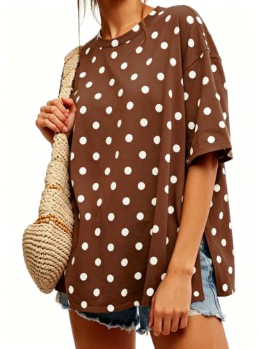 Image of Tankaneo Womens Oversized T-Shirts Summer Casual Short Sleeve Loose Fit Top