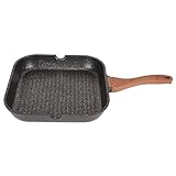 Haofy Sartén para Parrilla para Estufa, Sartén Cuadrada Compatible con Inducción de Aluminio de 1,2 Pulgadas de Profundidad con Distribución Uniforme del Calor, Superficie de Cocción Antiadherente (L)