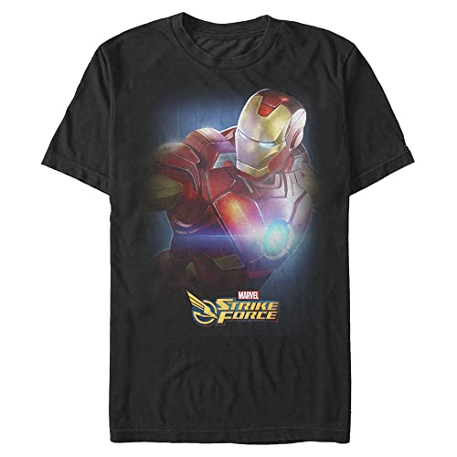 T-shirt Iron Man noir manches courtes haut Marvel grande taille 4XL vêtement coton