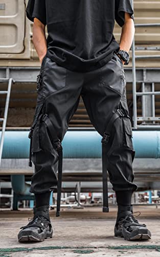 MOKEWEN Men's Leg Straps Tech Cargo Pants Waist2