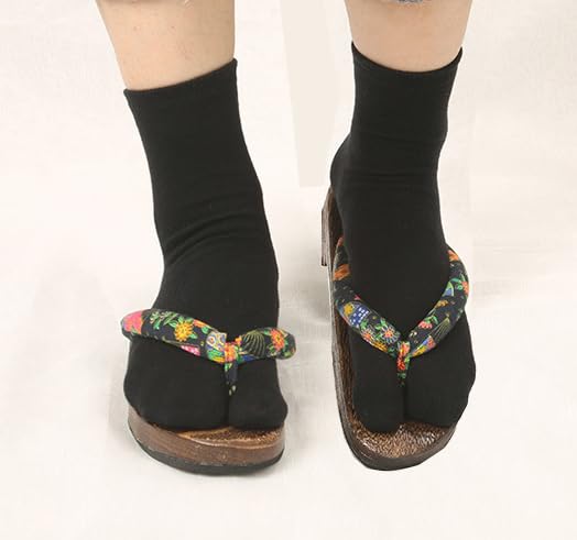 3 Pairs Flip Flop Socks Tabi Split Toe Socks Elastic Cotton Socks for Men Women 7