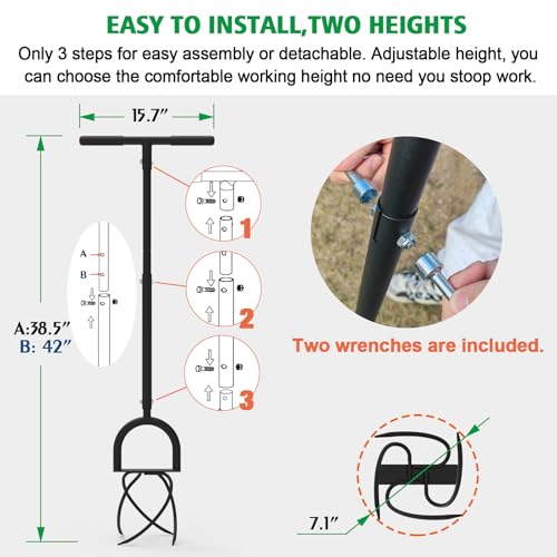 Herramienta manual para labrar jardín y airear suelo miniatura 6