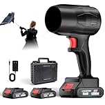 Electric Leaf Blower Cordless, 180000RPM Powerful Garden Blower with 2 * 21V Batteries and Charger Portable Handheld Air Blower for Patio, Deck, Driveway, Car Cleaning, Snow & Dust Removal