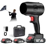 Electric Leaf Blower Cordless, 180000RPM Powerful Garden Blower with 2 * 21V Batteries and Charger Portable Handheld Air Blower for Patio, Deck, Driveway, Car Cleaning, Snow & Dust Removal