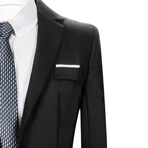 Men’s Casual 2 Piece Suits Slim Fit 1 Button Blazer Jacket and Pants Set Notch Lapel Solid Business Jackets Suit3