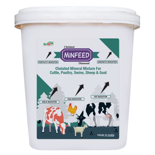 REFIT ANIMAL CARE Chelated Mineral Mixture for Cow, Buffalo, Cattle, Goat, Sheep & Poultry, 10 Kg, Minfeed Diamond