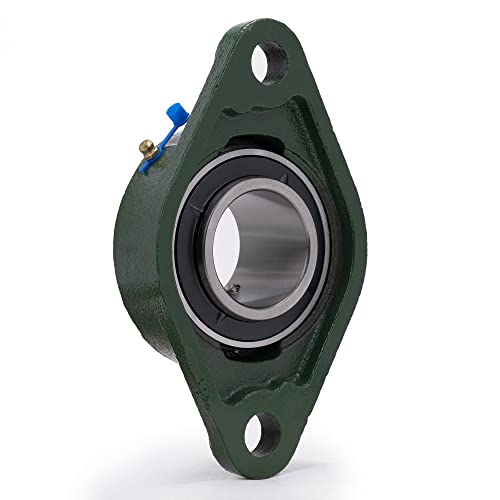 Image of XIKE 2 Pcs UCFL210 Bore 50 mm Pillow Block Flange Mounted Ball Bearings. | Solid Cast Iron Base and Self Aligning Chrome Steel Sealed Bearings
