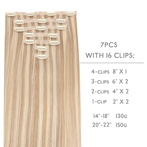 Image of WENNALIFE Invisible Edge Seamless Clip in Hair Extensions Real Human Hair | 14'' 130g 9pcs Chocolate Brown. Ultra-Thin PU Weft, Easy, Comfortable Clip in Luxury Remy Hair Extensions