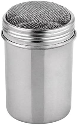 Brussels08 1Pc Stainless Steel Powder Shaker with Fine-Mesh Lid, Chocolate Cupcake Decor Shaker Bottle Flour Spice Powder Sprinkler Icing Sugar Coffee Sifter Power Can Random