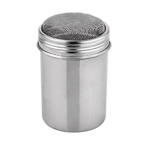 Gemini_mall Stainless Steel Shaker Gemini_mall® Stainless Chocolate Shaker Icing Sugar Salt Cocoa Flour Coffee Sifter With Lid (Stainless Steel Shaker)