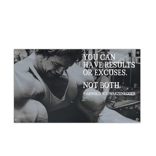 Arnold Schwar-zenegger You Can Have Results Or Excuses Not Both Banner Flag 3x5Feet College Dorm Frat Home Living Room Dorm Decor