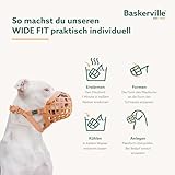 Baskerville Wide Fit Maulkorb für große Hunde mit breiter Schnauze, Boxer, Rottweiler, er können atmen, hecheln und trinken, verhindert Beißen, Trainingsmaulkorb für mittlere & große Hunde(Größe 2)