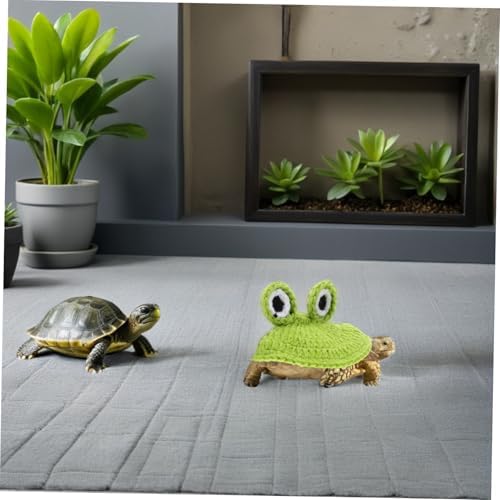CATIEBYE Handmade Tortoise Sweater for Small Pets, Frog Shape Knitted Woolen Yarn with Elastic Strap, Snug Fit and Outdoor-Friendly Protection, for Winter Photo Shoots and Festive Occasions — view 6