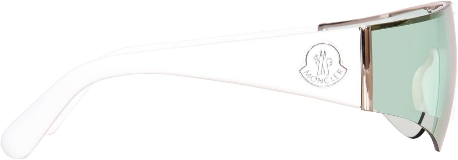 Moncler Sunglasses ML 0247 Ombrate 21N Shiny Optical White, Palladium/Aqua Len