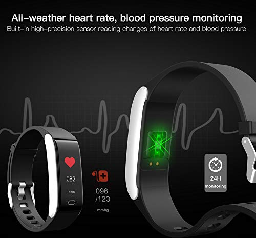 Laxcido Fitness Tracker HR, Activity Watch with Blood Pressure Heart Rate Sleep Monitor 14 Mode, Pedometer Step Counter Call SMS Notification Calorie Waterproof Bracelet Tracking for Women Men (Blue)