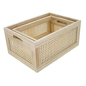 Desktop storage basket, sundry office drawer storage box, wood frame storage basket. (Rectangle-B-Set2) Desktop storage basket sundry office drawer storage box wood frame storage basket Rectangle B Set2