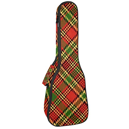 Motif tartan écossais noir pour ce sac de ukulélé rembourré