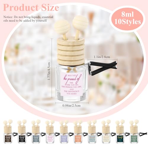 Image of Cinnvoice 30 Pcs End of Year Teacher Appreciation Gifts Bulk, Empty Car Diffuser Bottles with Vent Clip, Refillable Essential Oil Car Air Freshener Gifts for Teacher Coworker Team Staff (Proud)
