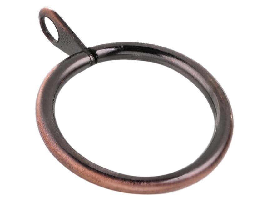 Lister Cartwright 28mm Curtain Rings Antique Copper Steel Metal (10x Curtain Rings)