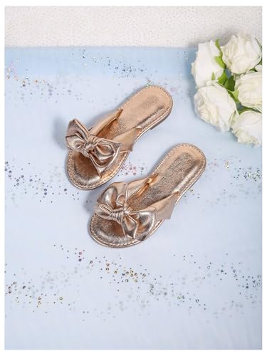 Image of GORGLITTER Girl's Slip on Sandals Bow Sandals Round Open Toe Beach Sandals