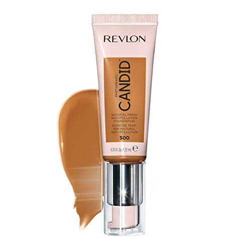 Revlon Photoready Candid Natural Finish Foundation, With Anti-Pollution, Antioxidant, Anti-Blue Light Ingredients, 500 Almond, 0.75 Fl. Oz. #TOP17