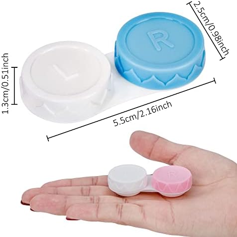 HOTKMB Contact Lens Cases Left Right Soaking Storage Container 5 Colors Leak Proof Protect Your Eyes by Changing for Travel Home Outdoor Flat Design 10 Pieces