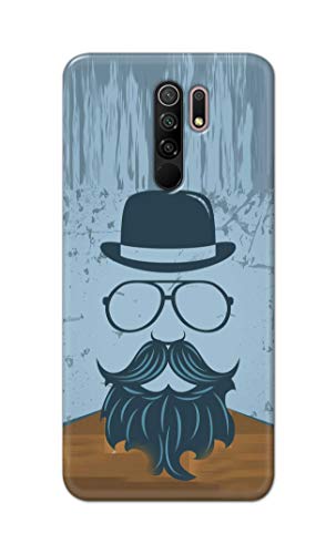 Image of PRINTFIDAA Mustache Beard and Hairstyle Hipster in Glasses Printed Designer Hard Case for Poco M2 / Poco M2 Reloaded Back Cover -(e) RPM1002