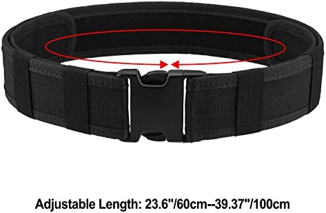 AGPTEK Duty Belt, Nylon Tactical Combat Outdoor Airsoft Belt Police Security Gear Black Utility Nylon Belt Quick Release for Airsoft Outdoor Activity