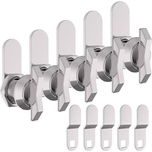 BEBOBLY 5/8 Inch Thumb Operated Offset Cam Lock, 5Pcs Keyless Compartment for RV, Cabinet Mailbox Drawer Latch, 100% Metal Replacement Cylinder for Storage Door, Camper, Vehicles by BEBOBLY - Image 8