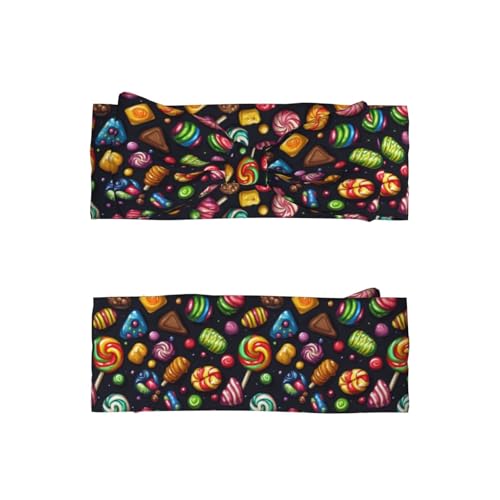 Colorful Candy Print Baby Girl Bows Headbands Baby Girls Newborn Headbands Infant Toddlers 0-6 Months2