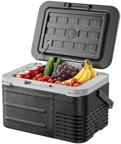 EKOJUCE 12 volt Car Refrigerator, 11 Quart (10L) Electric Cooler -4℉~68℉, Portable Car Fridge 12/24V DC & 100-240V AC, Car Freezer for Outdoor, Truck, RV, Camping