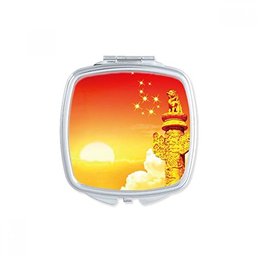 Miroir de poche carré DIYthinker Sun Star maquillage compact portable multicolore - 2