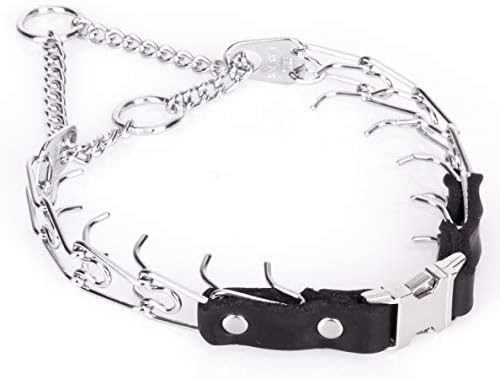 Herm Sprenger Prong Collar for Dog Training with Easy Quick Release Buckle - German Made Dog Collar with Chrome Plated Steel 2.25mm Prongs for Small Dogs (14-19" Neck)