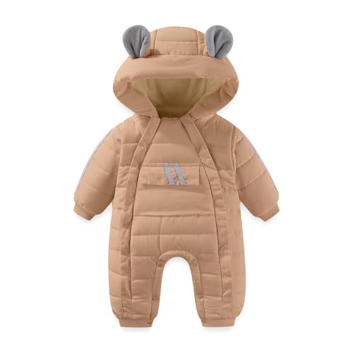 JiAmy - JiAmy Combinaison de Neige pour Bébé Garçons Filles, Barboteuse hiver Double fermeture éclair Grenouillère à Capuche Chaud Tout-petit pour 12-18 mois - -15%