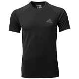 adidas Performance Men's Ultimate Short Sleeve Tee, Large, Black/Dark Grey Heather