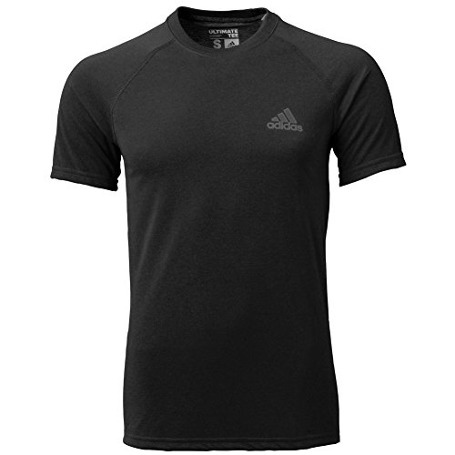 adidas Men's Performance Ultimate Short Sleeve Tee, Black/Dark Grey Heather, XX-Large