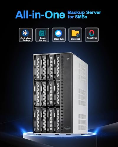 Image of TERRAMASTER T12-500 Pro NAS Storage - 12Bay Core i7 1255U 10-Cores 12-Threads CPU, 16GB DDR5 RAM, Dual 10GbE Ports, Network Attached Storage Peak Performance for Business (Diskless)