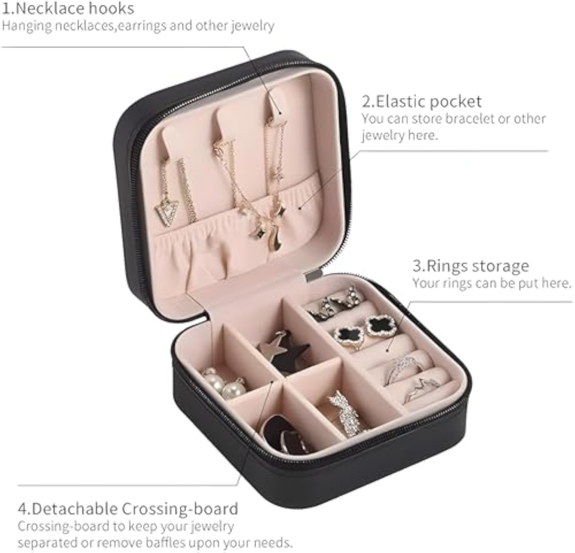 Travel Jewelry Organizer Display Storage Box, Mini Case