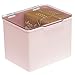 Produktbild mDesign Aufbewahrungsbox aus BPA-freiem Kunststoff  stapelbare Plastikbox mit Deckel für Küche oder Bad  vielseitig nutzbare Ordnungsbox  hellrosa und durchsichtig, 14,0 cm x 16,8 cm x 12,7 cm
