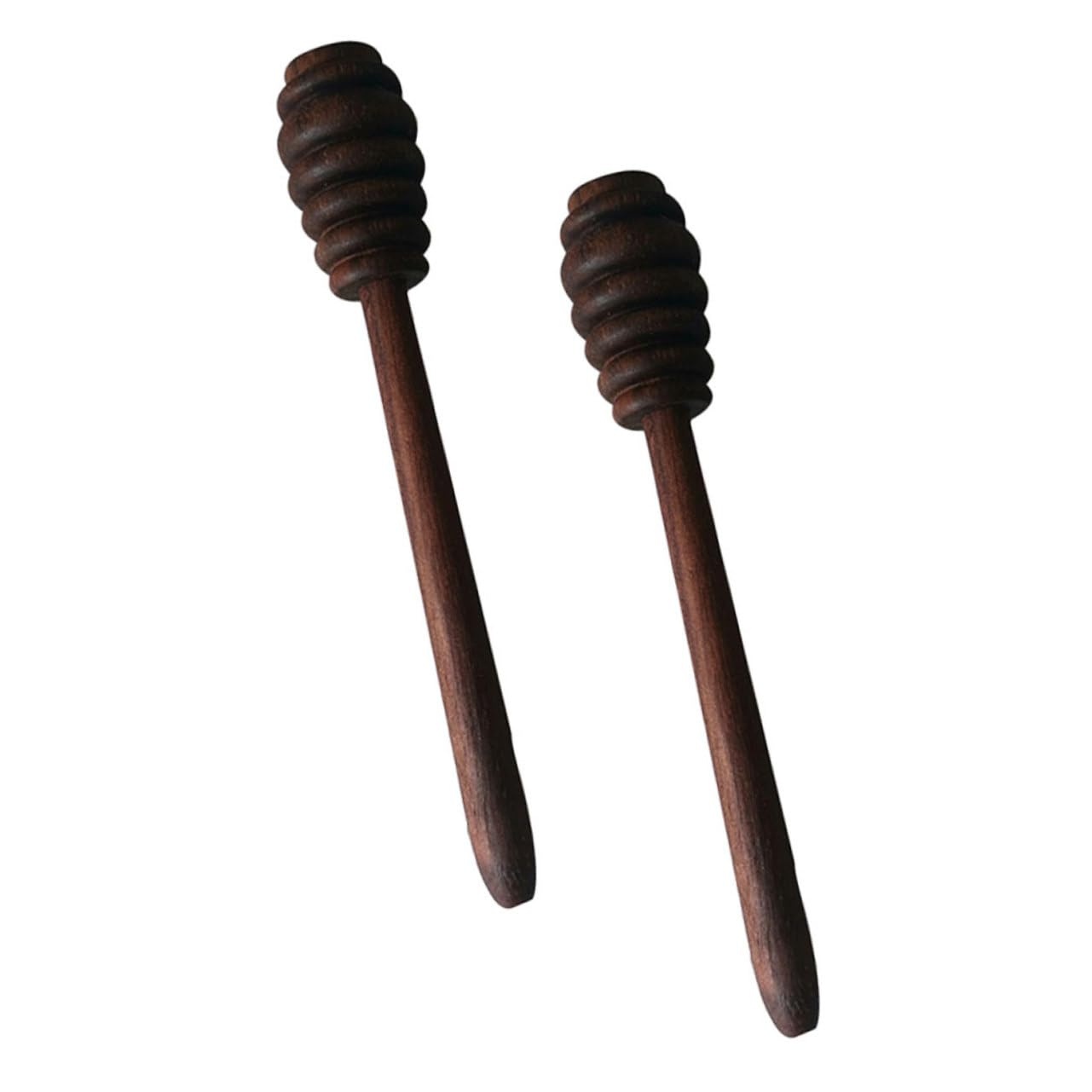 CIYODO 2pcs Walnut Wood Honey Dipper Sticks Easy to Use Honey Stirring Wands Viscous Substances Comfortable Handle for Mixing and Serving